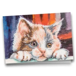 Diamond-Painting-Grußkarte, Katze, 16,5cm x 11,5cm, inkl. Zubehör