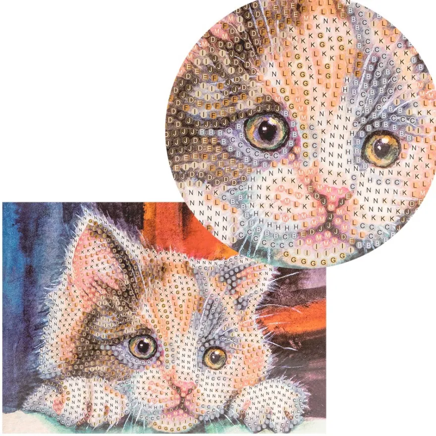 Diamond-Painting-Grußkarte, Katze, 16,5cm x 11,5cm, inkl. Zubehör