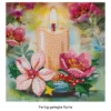 Diamond-Painting-Grußkarte, Kerze mit Christrosen, 16cm x 16cm, inkl. Zubehör
