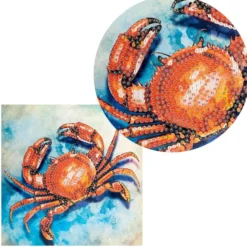 Diamond-Painting-Grußkarte, Krebs, 16cm x 16cm, inkl. Zubehör