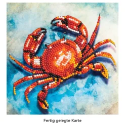Diamond-Painting-Grußkarte, Krebs, 16cm x 16cm, inkl. Zubehör
