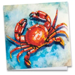 Diamond-Painting-Grußkarte, Krebs, 16cm x 16cm, inkl. Zubehör