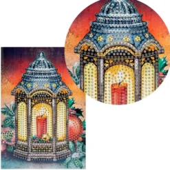 Diamond-Painting-Grußkarte, Laterne, 11,5cm x 16,5cm, inkl. Zubehör
