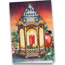 Diamond-Painting-Grußkarte, Laterne, 11,5cm x 16,5cm, inkl. Zubehör