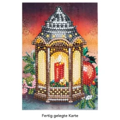 Diamond-Painting-Grußkarte, Laterne, 11,5cm x 16,5cm, inkl. Zubehör