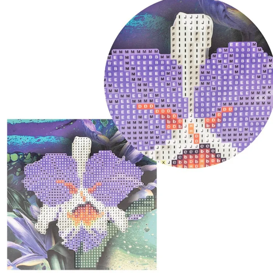 Diamond-Painting-Grußkarte, Lilie 2, 16cm x 16cm, inkl. Zubehör