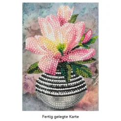 Diamond-Painting-Grußkarte, Magnolie in Vase 2, 11,5cm x 16,5cm, inkl. Zubehör