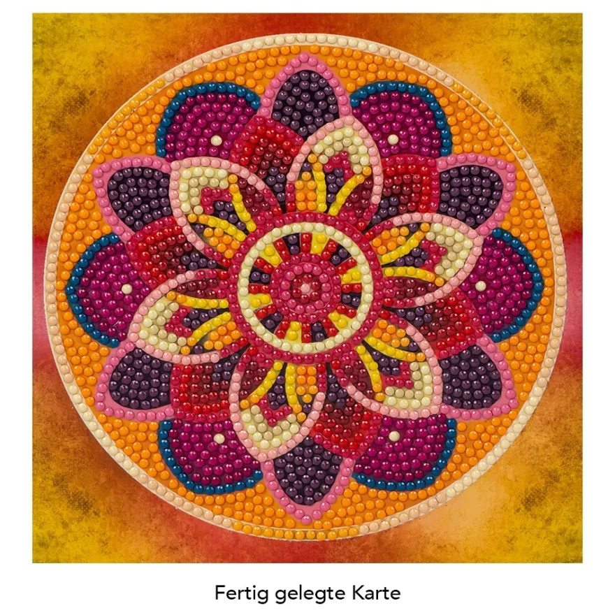 Diamond-Painting-Grußkarte, Mandala 5, 16cm x 16cm, inkl. Zubehör