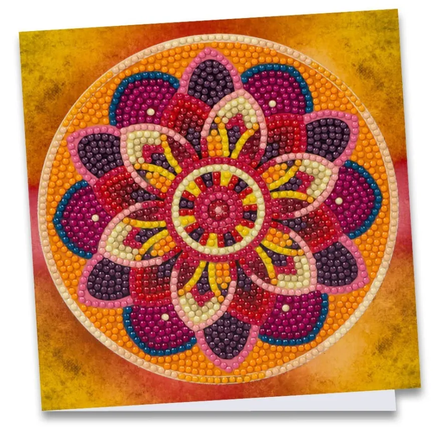 Diamond-Painting-Grußkarte, Mandala 5, 16cm x 16cm, inkl. Zubehör