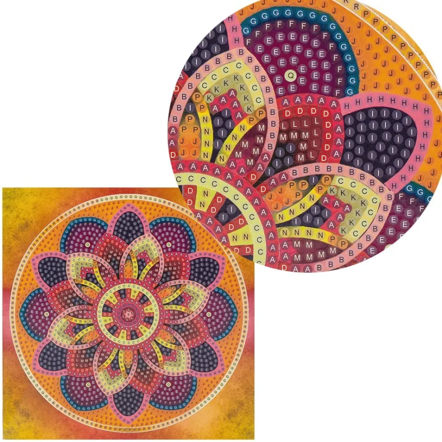 Diamond-Painting-Grußkarte, Mandala 5, 16cm x 16cm, inkl. Zubehör