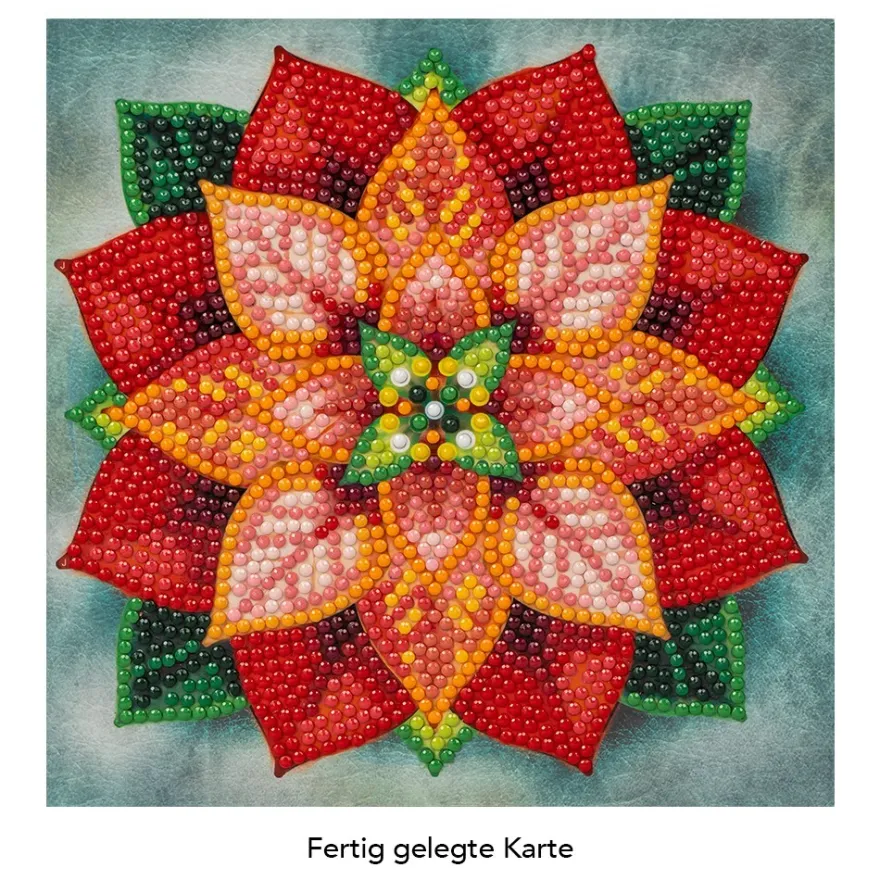Diamond-Painting-Grußkarte, Mandala 3, 16cm x 16cm, inkl. Zubehör