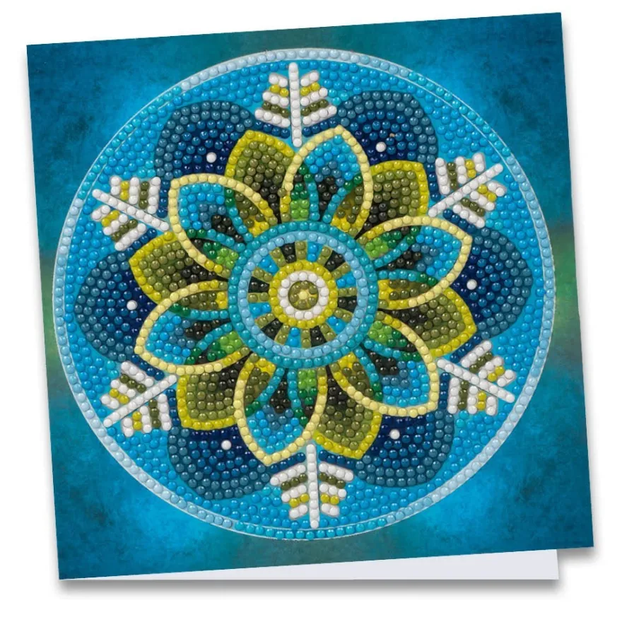 Diamond-Painting-Grußkarte, Mandala 4, 16cm x 16cm, inkl. Zubehör