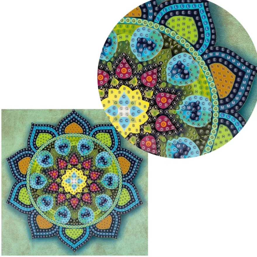 Diamond-Painting-Grußkarte, Mandala 2, 16cm x 16cm, inkl. Zubehör