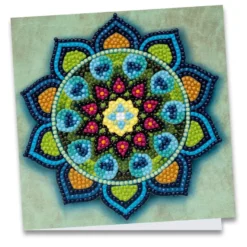 Diamond-Painting-Grußkarte, Mandala 2, 16cm x 16cm, inkl. Zubehör