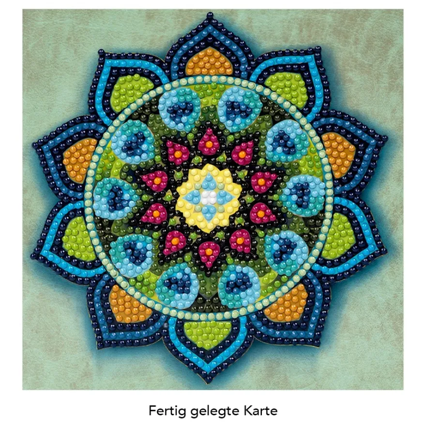 Diamond-Painting-Grußkarte, Mandala 2, 16cm x 16cm, inkl. Zubehör