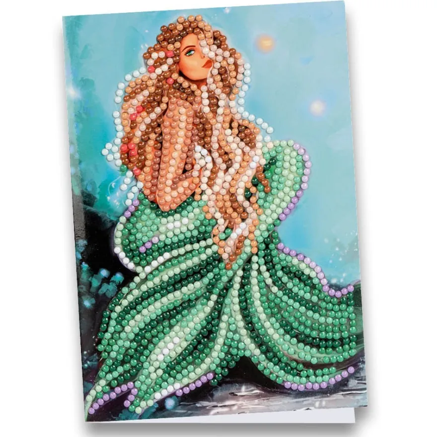 Diamond-Painting-Grußkarte, Meerjungfrau, 11,5cm x 16,5cm, inkl. Zubehör