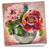 Diamond-Painting-Grußkarte, Mohn in Vase, 16cm x 16cm, inkl. Zubehör