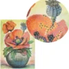 Diamond-Painting-Grußkarte, Mohnblumen in Vase, 11,5cm x 16,5cm, inkl. Zubehör