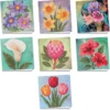 Diamond-Painting-Grußkarten, Blumen, je 16cm x 16cm, inkl. Umschläge, 7 Stück