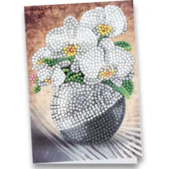 Diamond-Painting-Grußkarte, Orchideen, 11,5cm x 16,5cm, inkl. Zubehör
