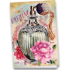 Diamond-Painting-Grußkarte, Parfumflakon, 11,5cm x 16,5cm, inkl. Zubehör