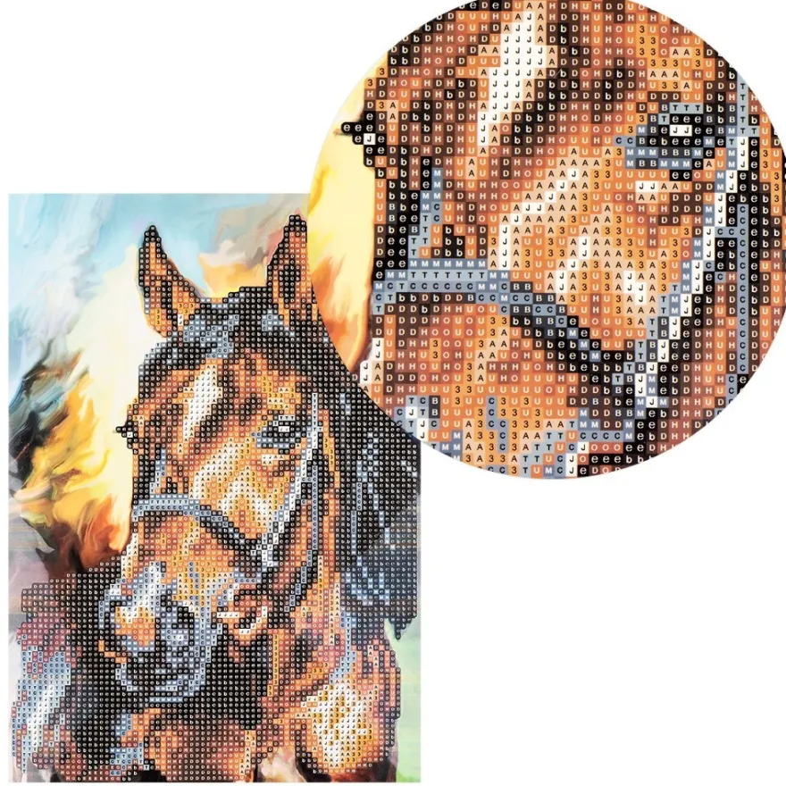 Diamond-Painting-Grußkarte, Pferd, DIN A4, inkl. Zubehör
