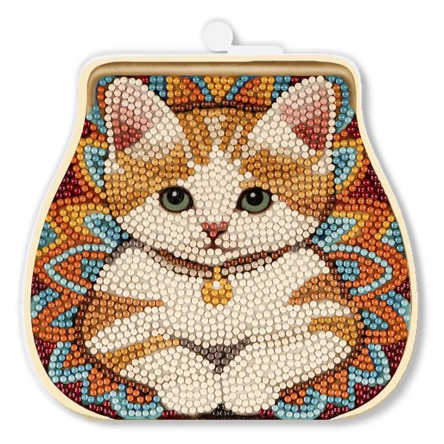 Diamond-Painting-Grußkarte Portemonnaie, Boho-Katze, Einleger & Umschlag