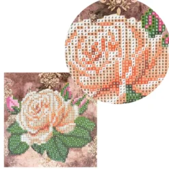 Diamond-Painting-Grußkarte, Rose 1, 16cm x 16cm, inkl. Zubehör