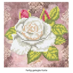 Diamond-Painting-Grußkarte, Rose 2, 16cm x 16cm, inkl. Zubehör