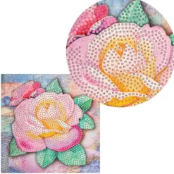 Diamond-Painting-Grußkarte, Rose 3, 16cm x 16cm, inkl. Zubehör