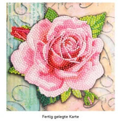 Diamond-Painting-Grußkarte, Rose 4, 16cm x 16cm, inkl. Zubehör