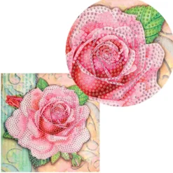 Diamond-Painting-Grußkarte, Rose 4, 16cm x 16cm, inkl. Zubehör