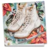 Diamond-Painting-Grußkarte, Schlittschuhe mit Weihnachtsstern, 16cm x 16cm, inkl. Zubehör