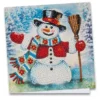 Diamond-Painting-Grußkarte, Schneemann mit roter Jacke, 16cm x 16cm, inkl. Zubehör