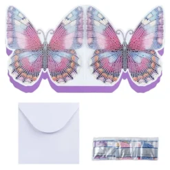 Diamond-Painting-Grußkarte, Schmetterling 3, inkl. Einleger & Umschlag