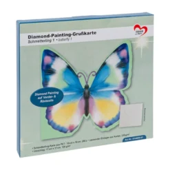 Diamond-Painting-Grußkarte, Schmetterling 1, inkl. Einleger & Umschlag