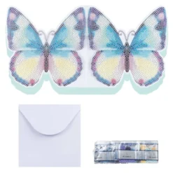 Diamond-Painting-Grußkarte, Schmetterling 1, inkl. Einleger & Umschlag
