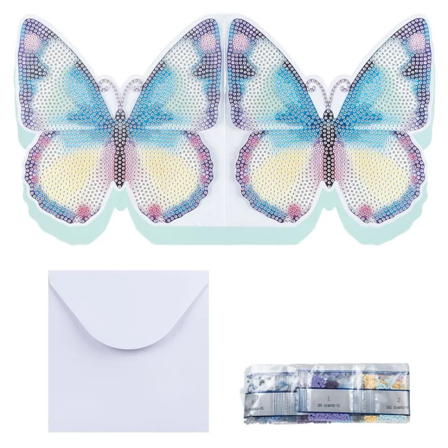 Diamond-Painting-Grußkarte, Schmetterling 1, inkl. Einleger & Umschlag