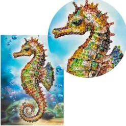Diamond-Painting-Grußkarte, Seepferdchen, 11,5cm x 16,5cm, inkl. Zubehör