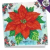 Diamond-Painting-Grußkarte, Strass, Weihnachtsstern, 16cm x 16cm, inkl. Zubehör