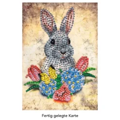 Diamond-Painting-Grußkarte, Strass, Hase 2, 11,5cm x 16,5cm, inkl. Zubehör
