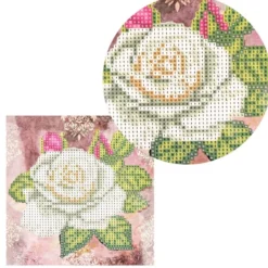 Diamond-Painting-Grußkarte, Strass, Rose 2, 16cm x 16cm, inkl. Zubehör