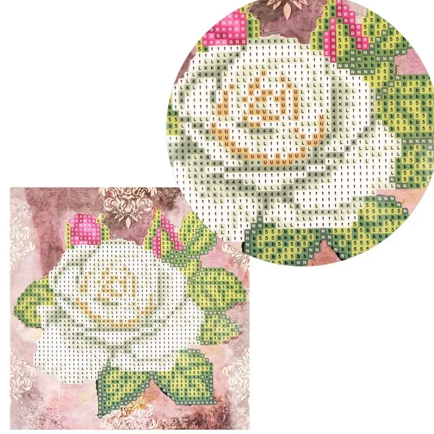 Diamond-Painting-Grußkarte, Strass, Rose 2, 16cm x 16cm, inkl. Zubehör