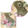 Diamond-Painting-Grußkarte, Strass, Hase & Blumen 1, 16cm x 16cm, inkl. Zubehör