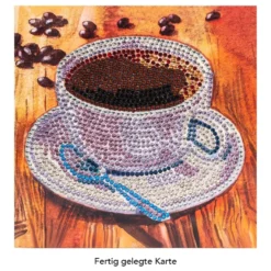 Diamond-Painting-Grußkarte, Strass, Kaffeetasse, 16cm x 16cm, inkl. Zubehör
