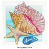 Diamond-Painting-Grußkarte, Strass, Muscheln, 16cm x 16cm, inkl. Zubehör