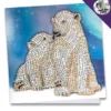 Diamond-Painting-Grußkarte, Strass, Eisbären 1, 16cm x 16cm, inkl. Zubehör