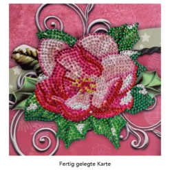 Diamond-Painting-Grußkarte, Strass, Christrose, 16cm x 16cm, inkl. Zubehör