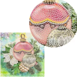 Diamond-Painting-Grußkarte, Strass, Baumschmuck, 16cm x 16cm, inkl. Zubehör