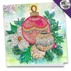 Diamond-Painting-Grußkarte, Strass, Baumschmuck, 16cm x 16cm, inkl. Zubehör